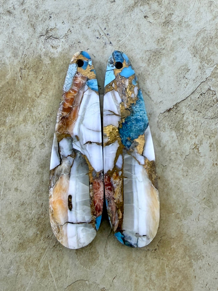 Kingman Turquoise and Orange Spiny Oyster with Bronze