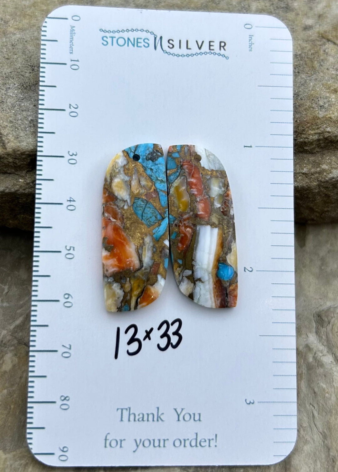 Kingman Turquoise and Orange Spiny Oyster with Bronze