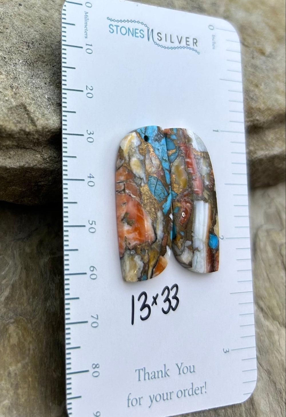 Kingman Turquoise and Orange Spiny Oyster with Bronze