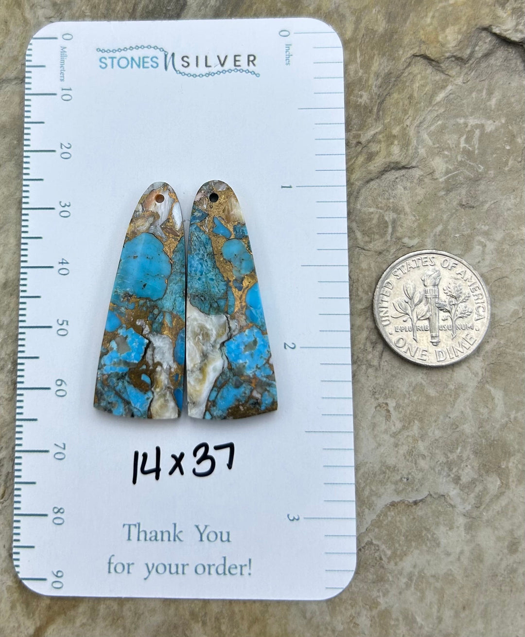 Kingman Turquoise and Orange Spiny Oyster with Bronze