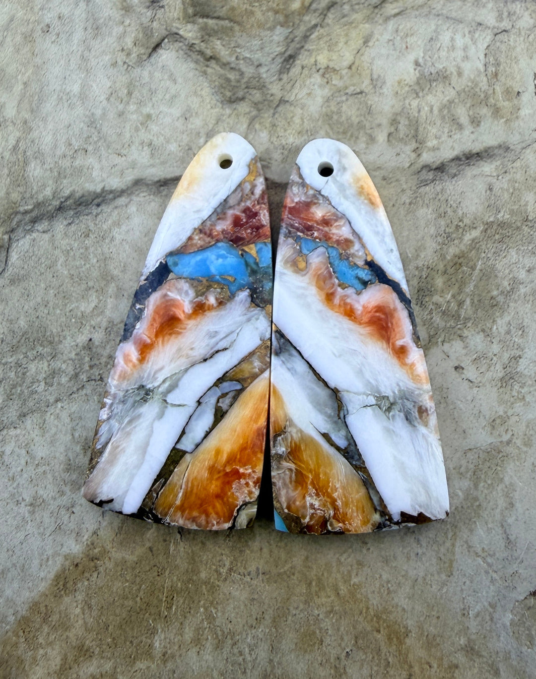 Kingman Turquoise and Orange Spiny Oyster with Bronze