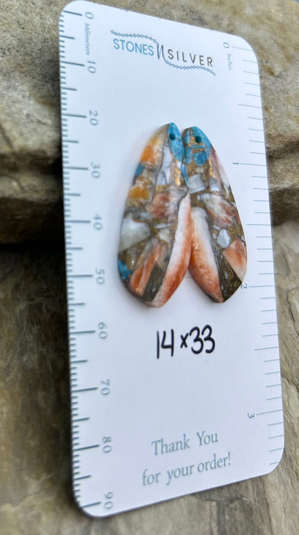Kingman Turquoise and Orange Spiny Oyster with Bronze