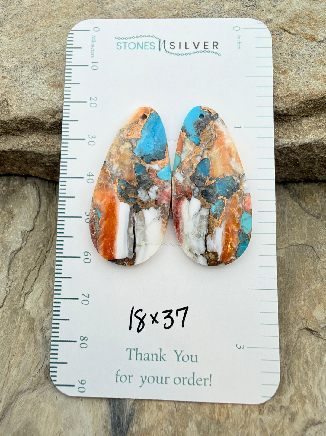 Kingman Turquoise and Orange Spiny Oyster with Bronze