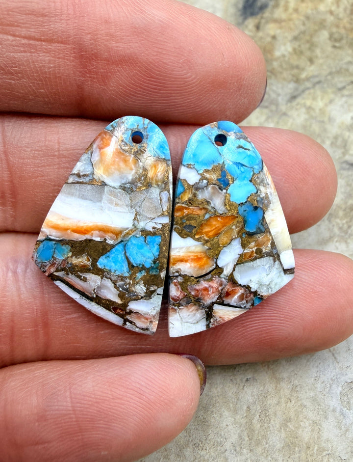 Kingman Turquoise and Orange Spiny Oyster with Bronze