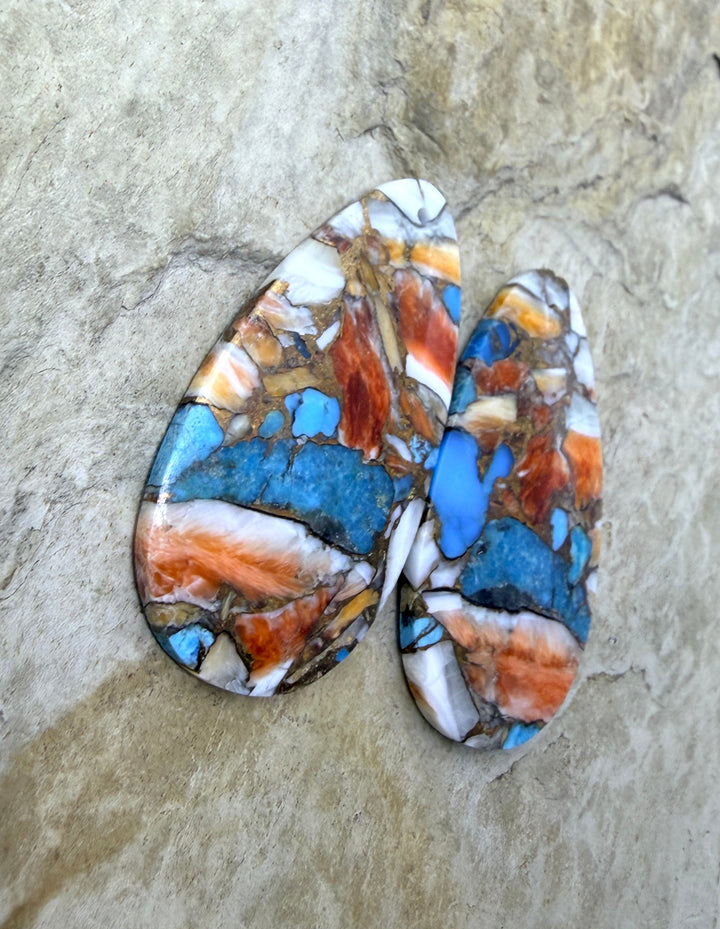 Kingman Turquoise and Orange Spiny Oyster with Bronze