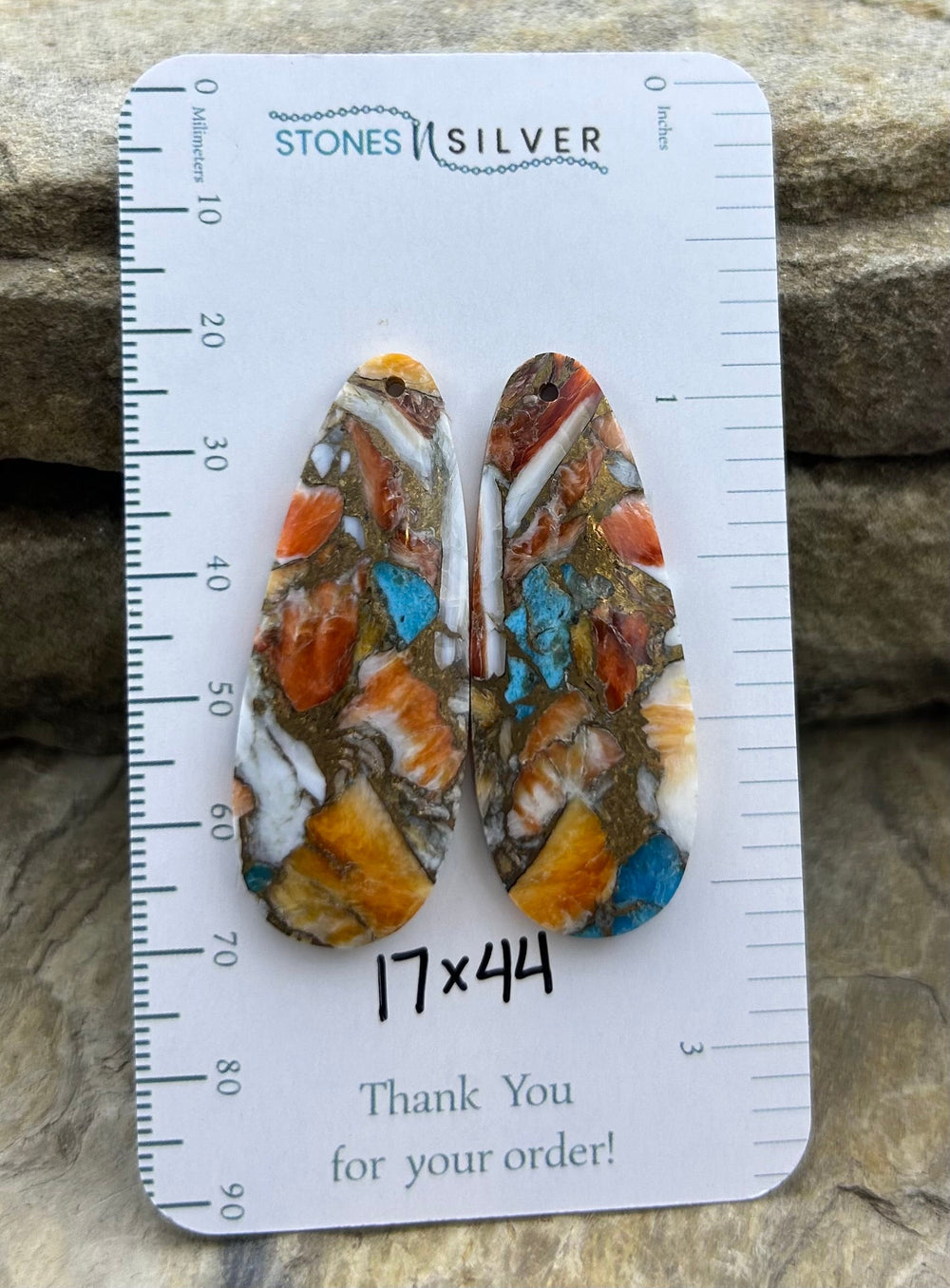 Kingman Turquoise and Orange Spiny Oyster with Bronze