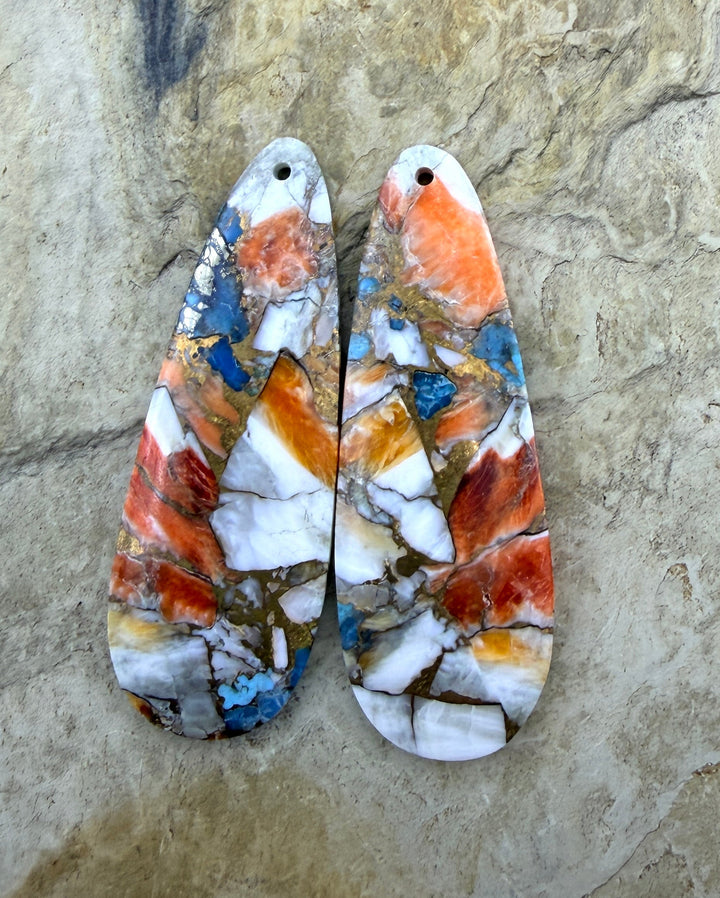 Kingman Turquoise and Orange Spiny Oyster with Bronze