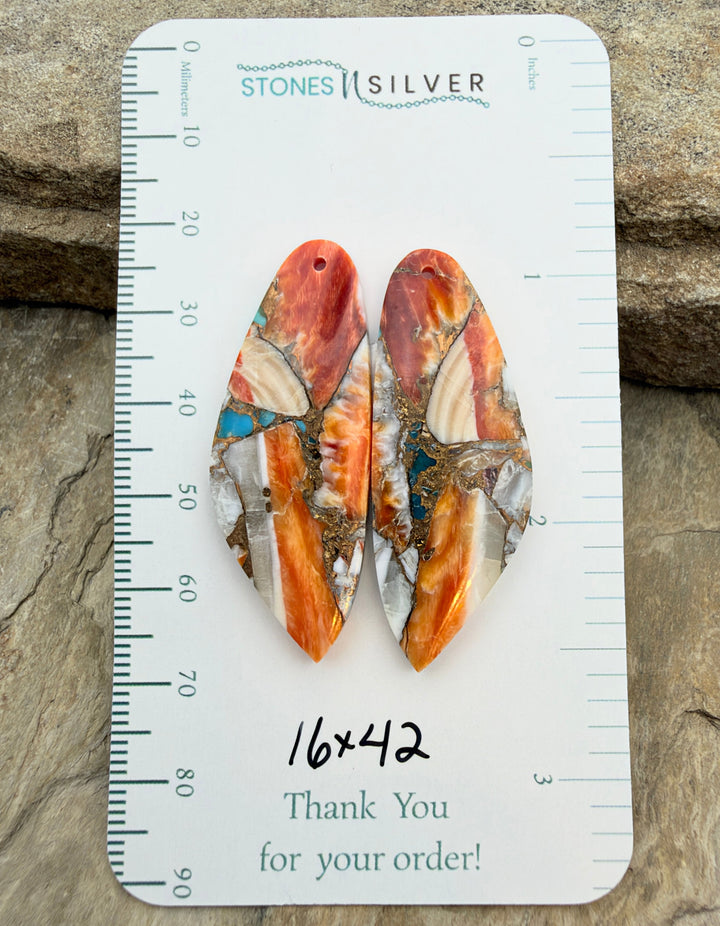 Kingman Turquoise and Orange Spiny Oyster with Bronze