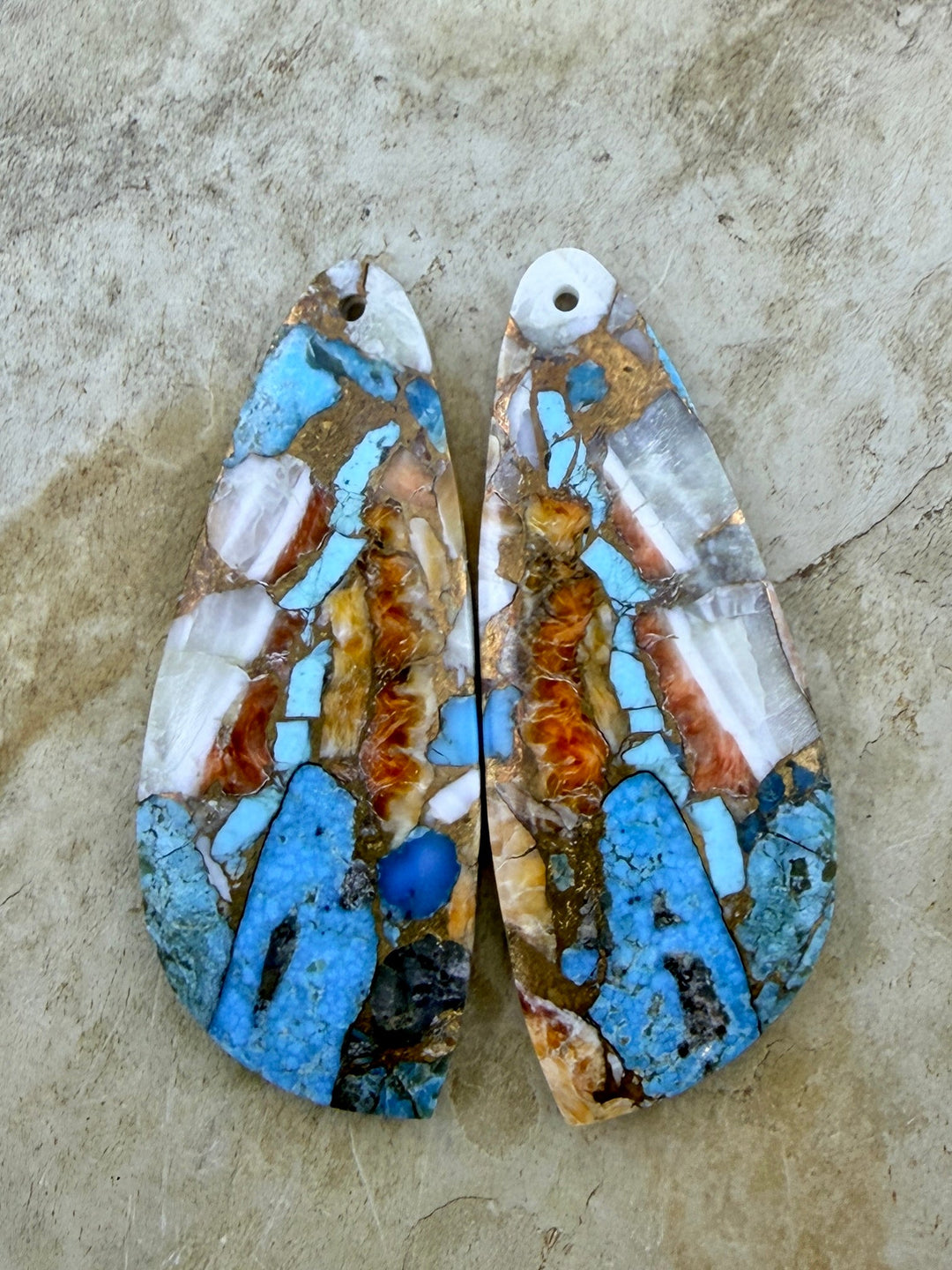 Kingman Turquoise and Orange Spiny Oyster with Bronze