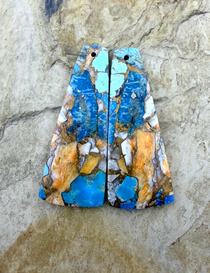 Kingman Turquoise and Orange Spiny Oyster with Bronze