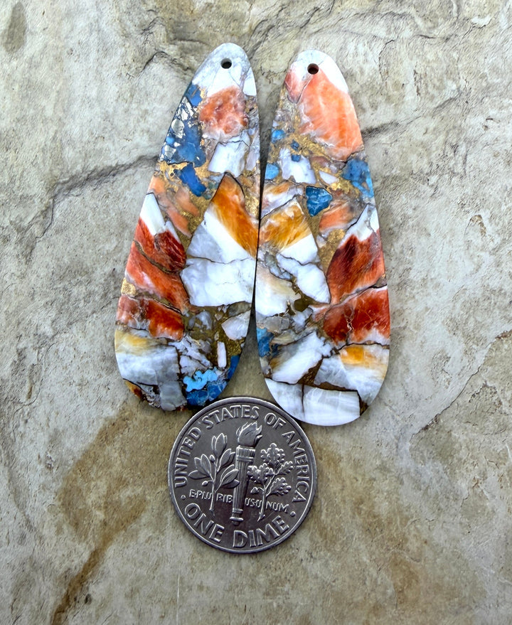 Kingman Turquoise and Orange Spiny Oyster with Bronze