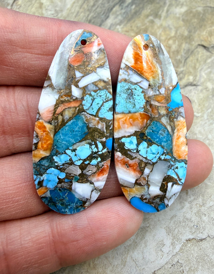 Kingman Turquoise and Orange Spiny Oyster with Bronze