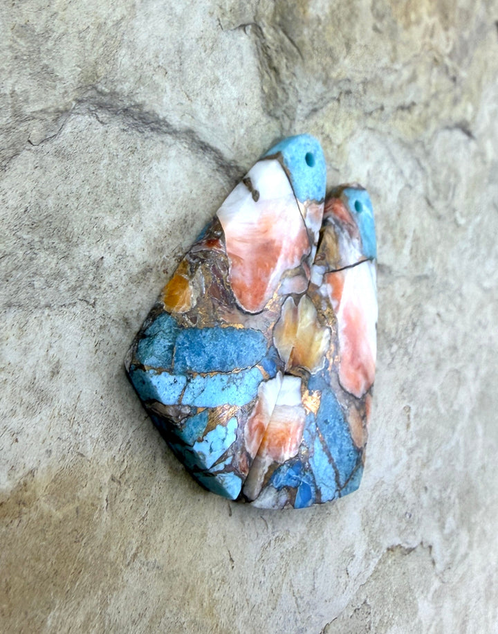 Kingman Turquoise and Orange Spiny Oyster with Bronze