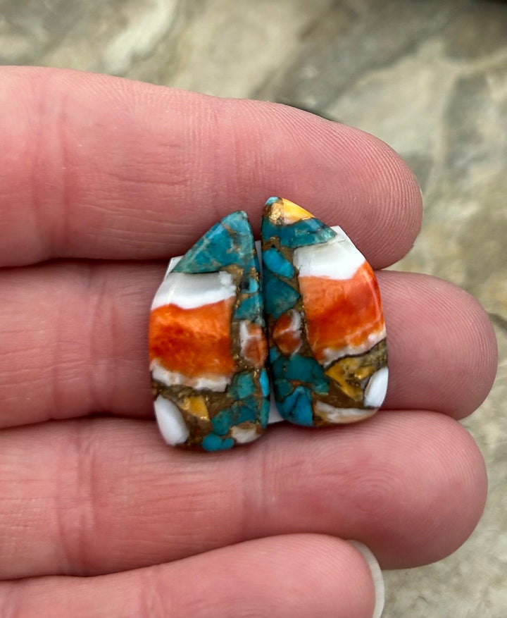 Kingman Turquoise and Orange Spiny Oyster with Bronze
