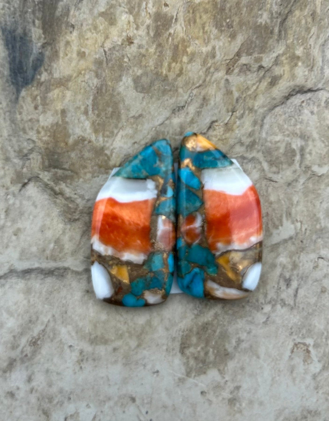 Kingman Turquoise and Orange Spiny Oyster with Bronze
