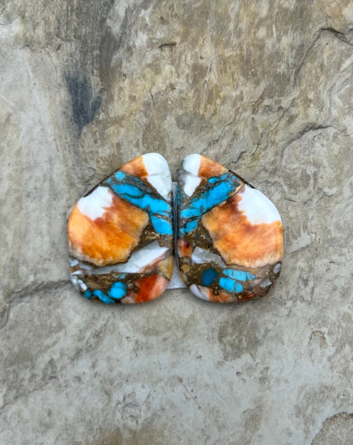Kingman Turquoise and Orange Spiny Oyster with Bronze