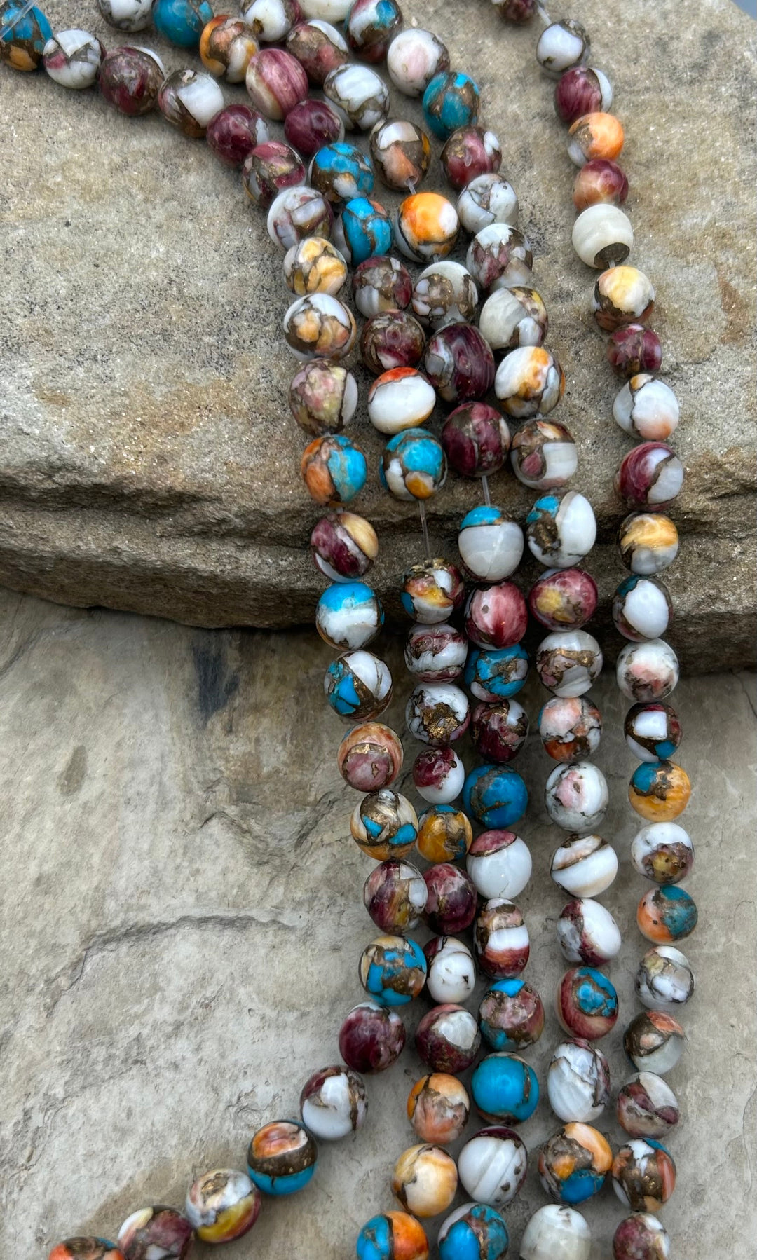 Kingman Turquoise and Purple and Orange Spiny Oyster