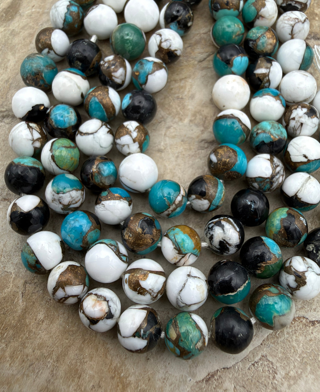 Kingman Turquoise and White Buffalo with Bronze Composite