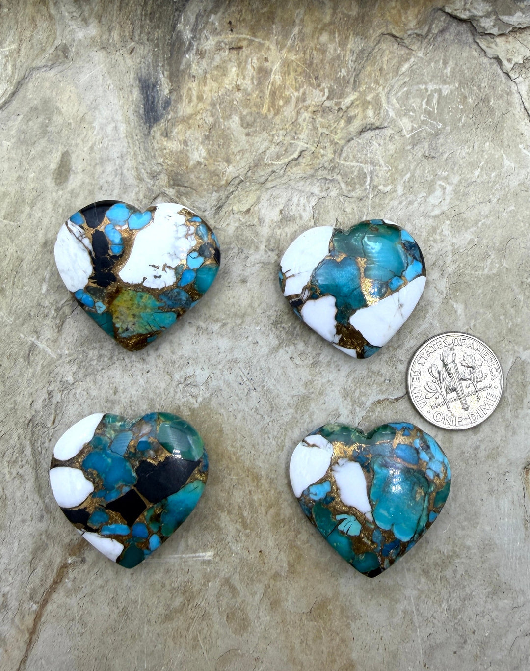 Kingman Turquoise and White Buffalo with Bronze Composite