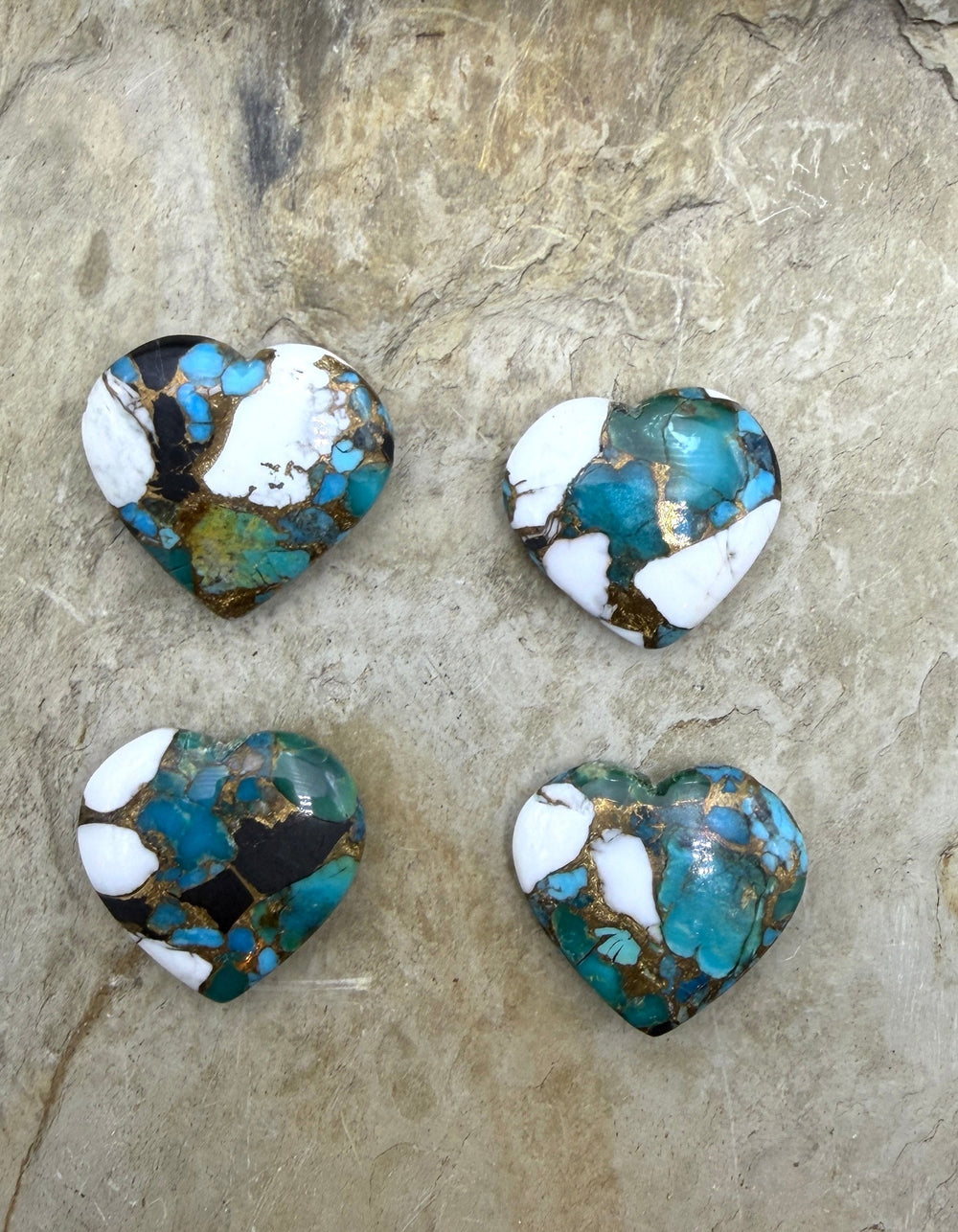 Kingman Turquoise and White Buffalo with Bronze Composite