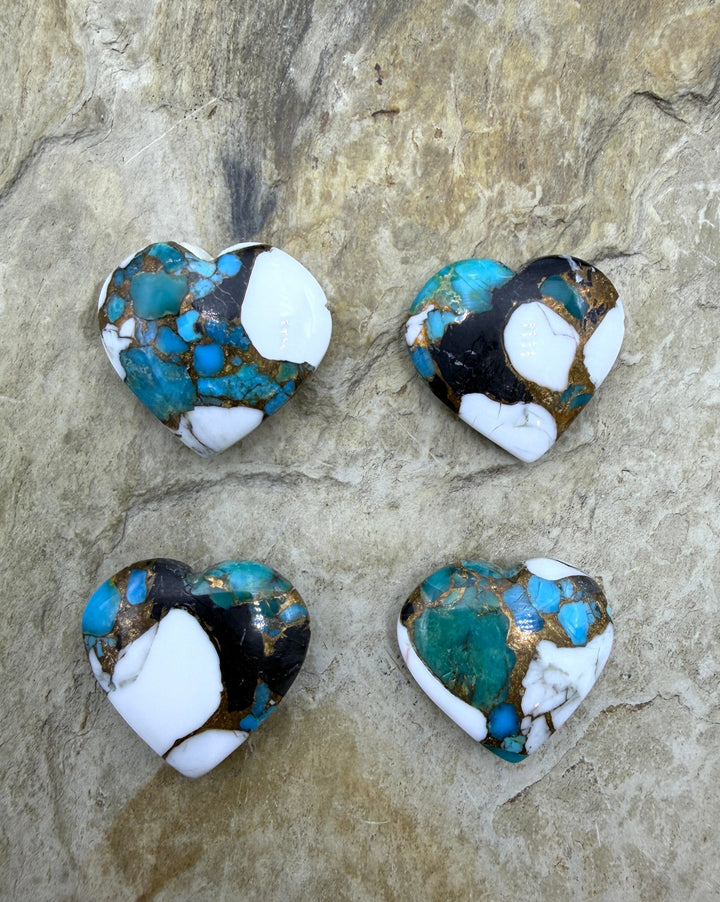 Kingman Turquoise and White Buffalo with Bronze Composite