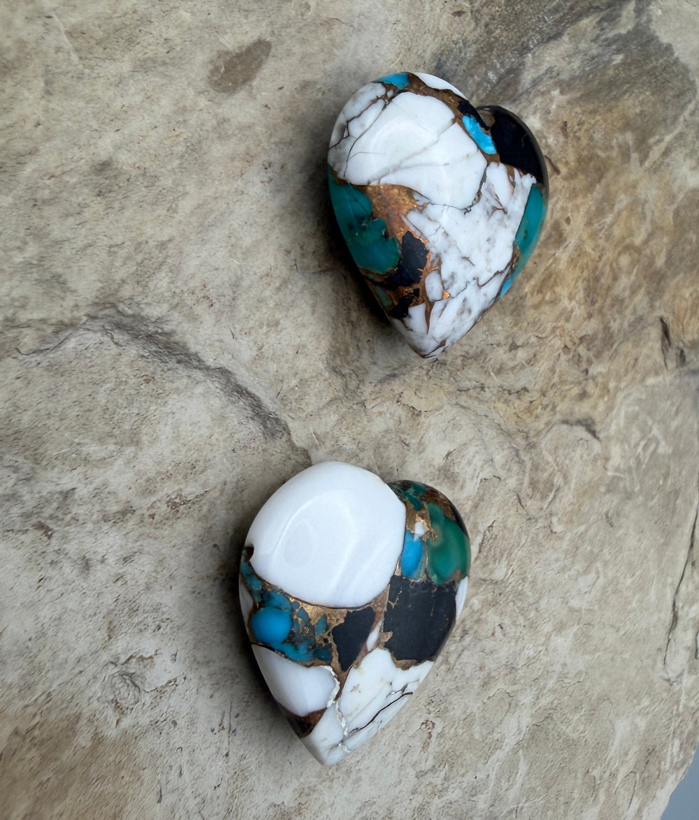 Kingman Turquoise and White Buffalo with Bronze Composite