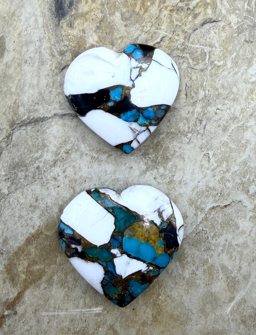 Kingman Turquoise and White Buffalo with Bronze Composite