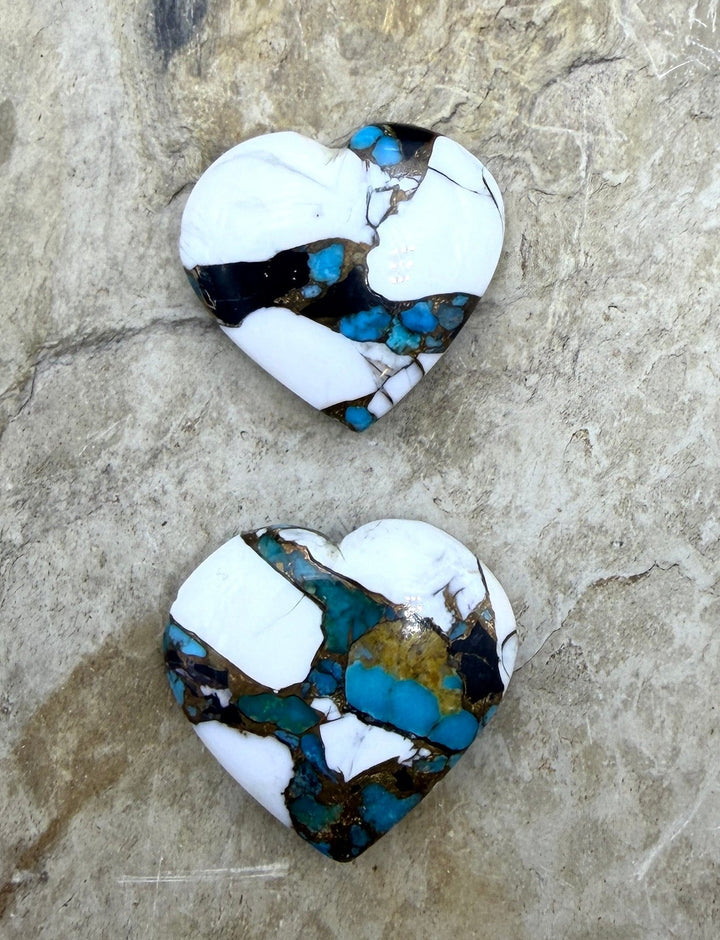 Kingman Turquoise and White Buffalo with Bronze Composite