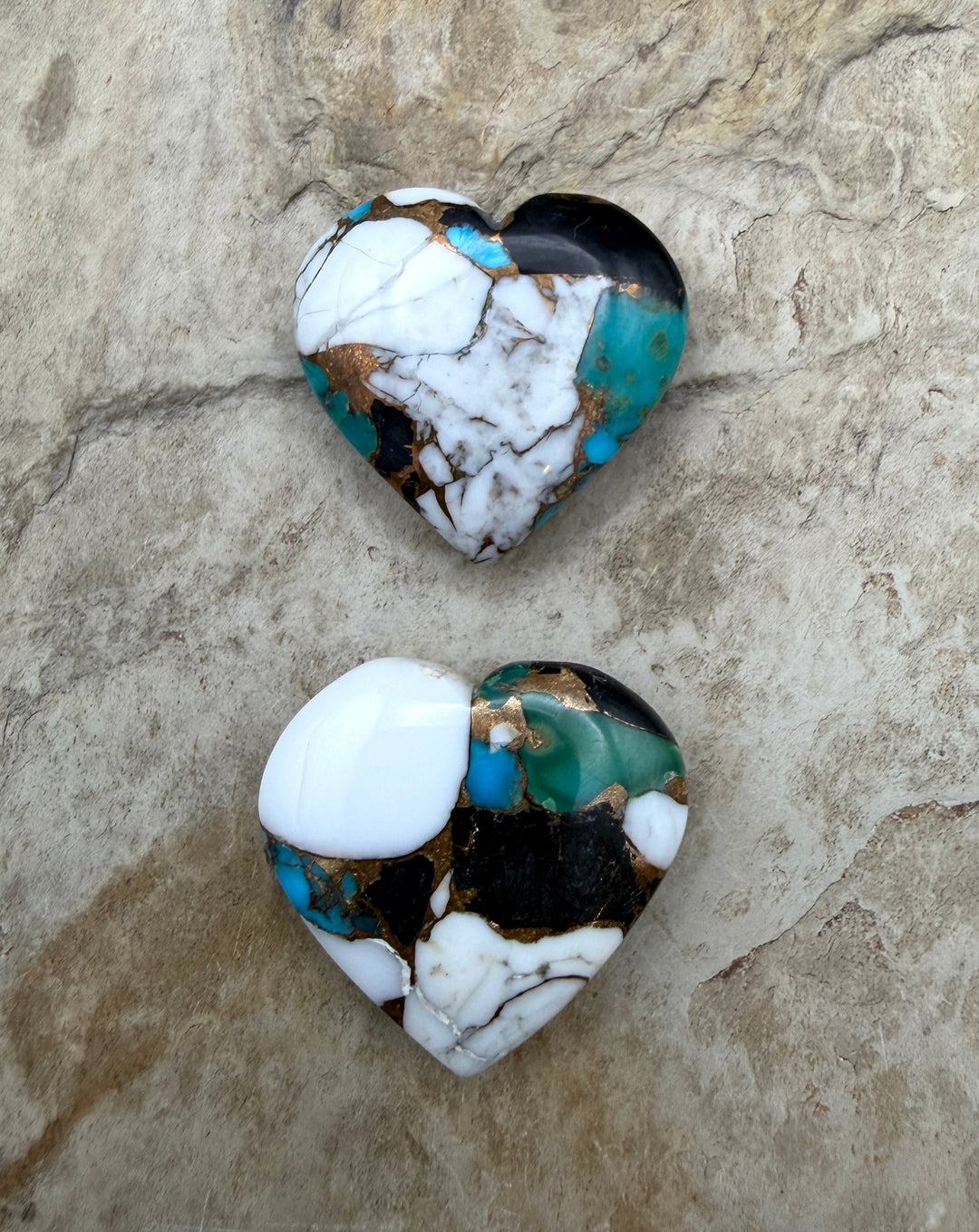 Kingman Turquoise and White Buffalo with Bronze Composite