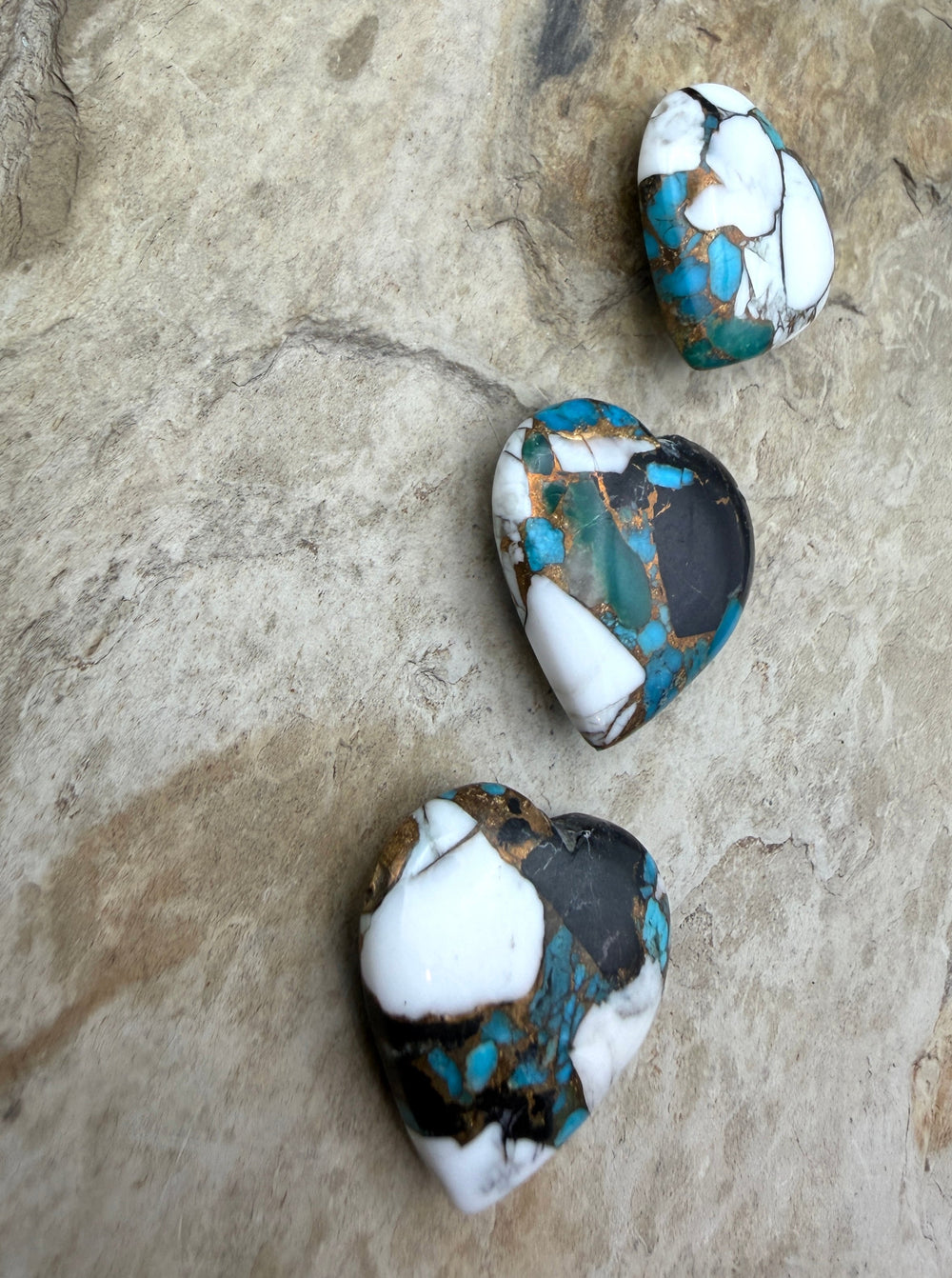Kingman Turquoise and White Buffalo with Bronze Composite