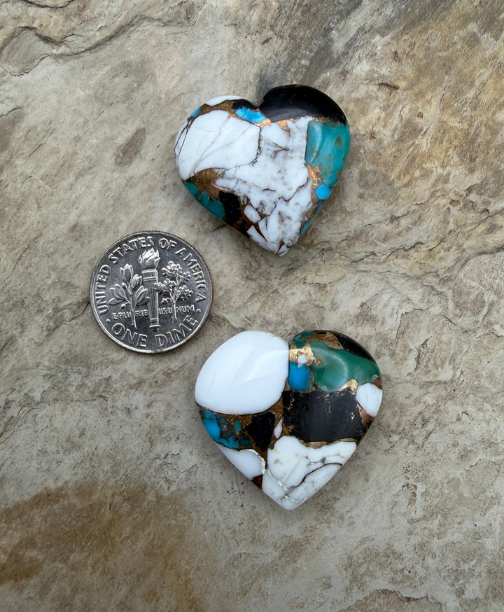 Kingman Turquoise and White Buffalo with Bronze Composite
