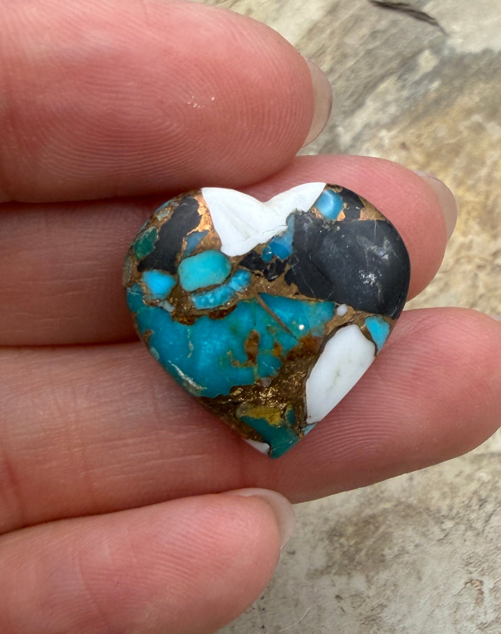 Kingman Turquoise and White Buffalo with Bronze Composite