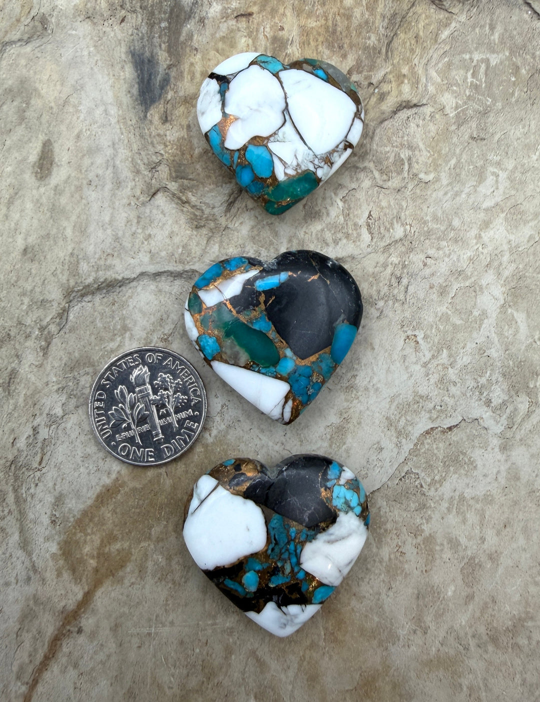 Kingman Turquoise and White Buffalo with Bronze Composite