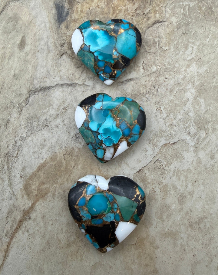 Kingman Turquoise and White Buffalo with Bronze Composite