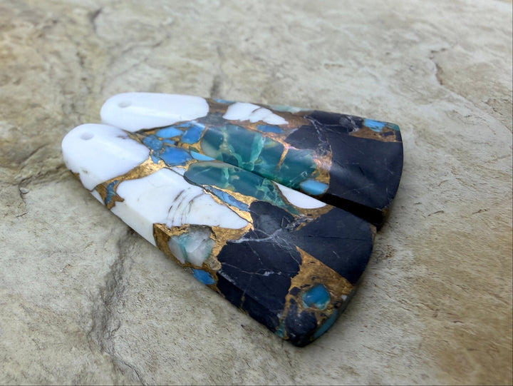 Kingman Turquoise and White Buffalo with Bronze Composite