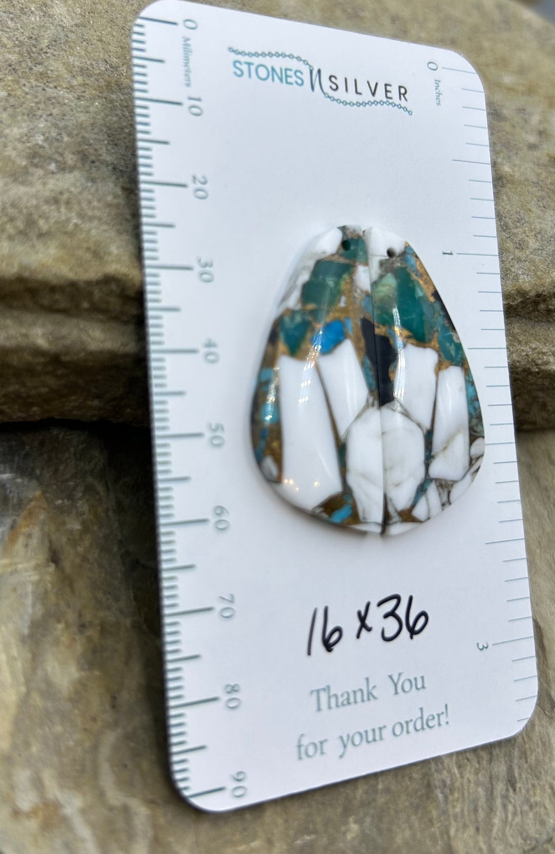 Kingman Turquoise and White Buffalo with Bronze Composite
