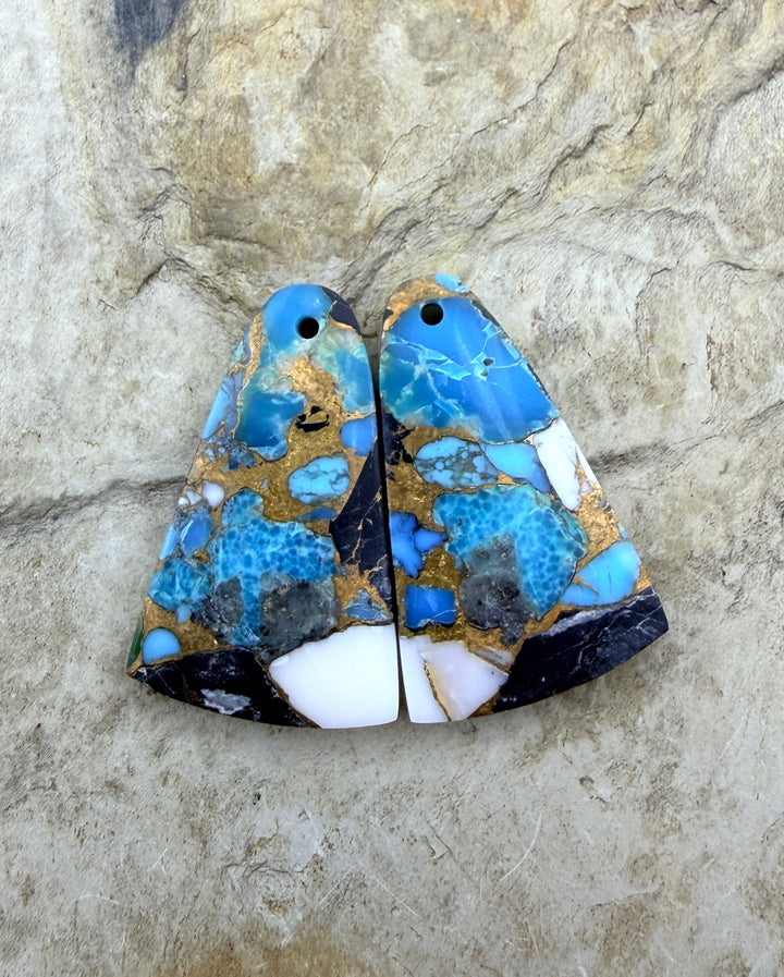 Kingman Turquoise and White Buffalo with Bronze Composite