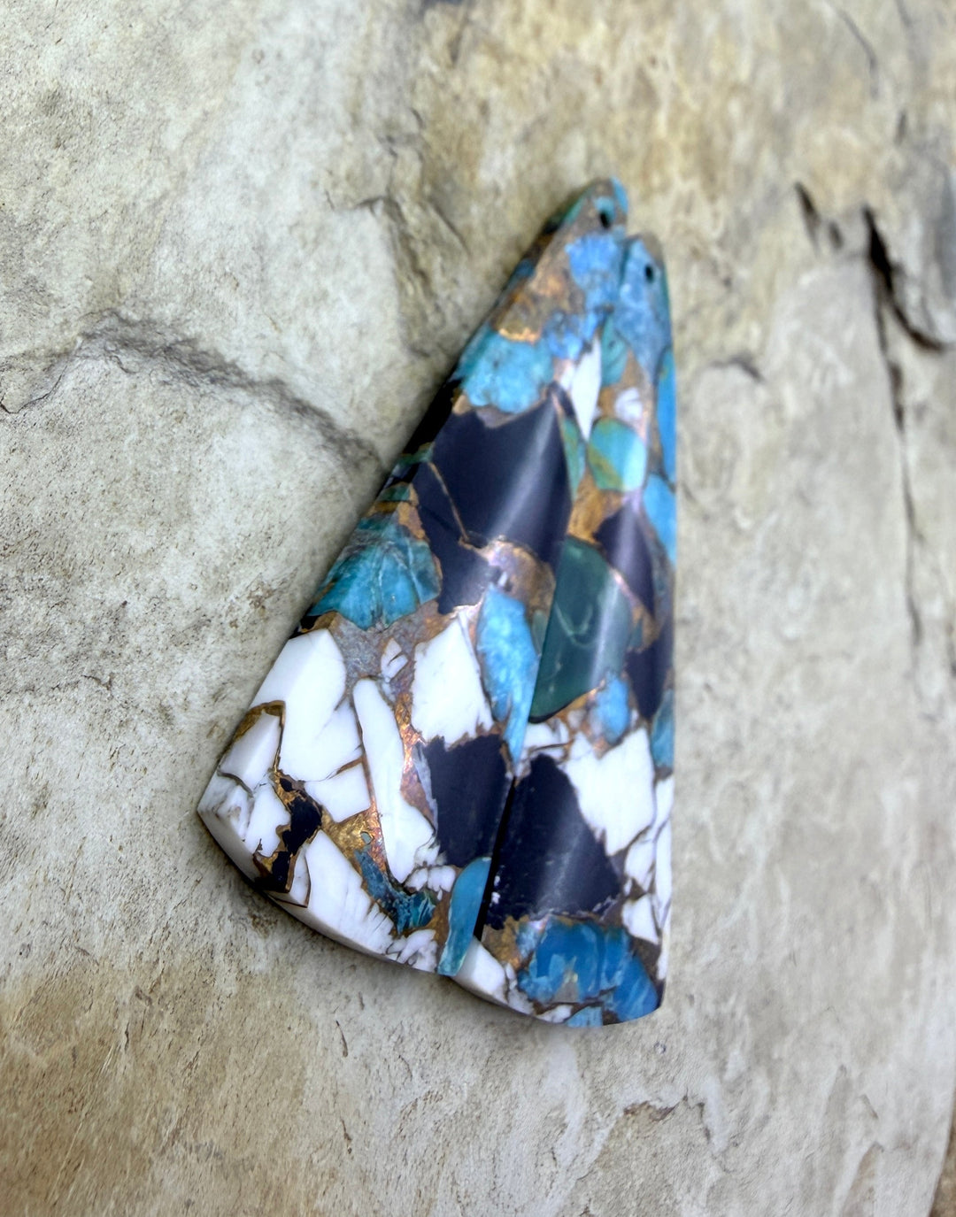 Kingman Turquoise and White Buffalo with Bronze Composite