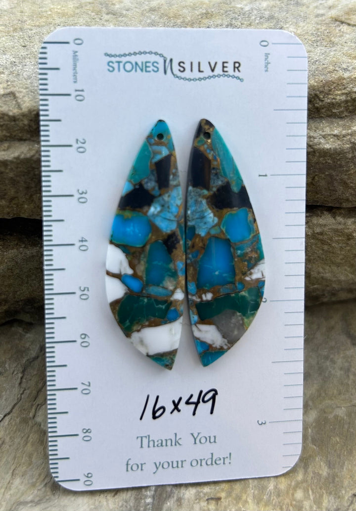 Kingman Turquoise and White Buffalo with Bronze Composite