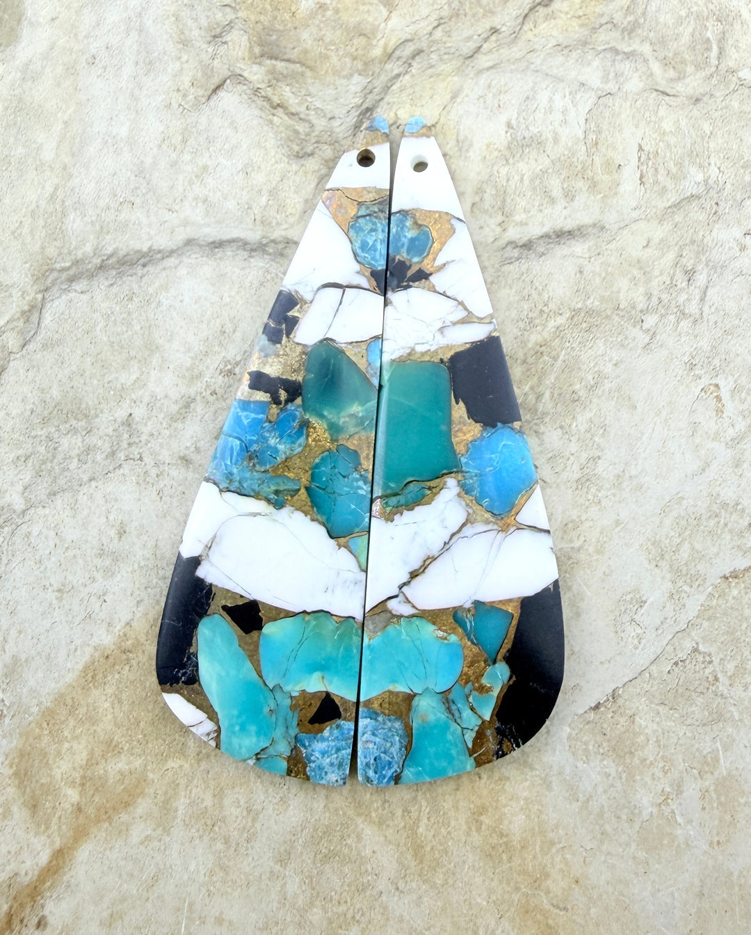 Kingman Turquoise and White Buffalo with Bronze Composite