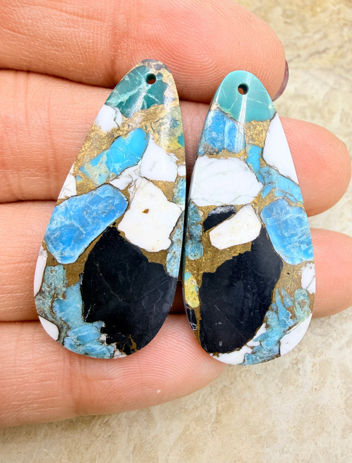 Kingman Turquoise and White Buffalo with Bronze Composite