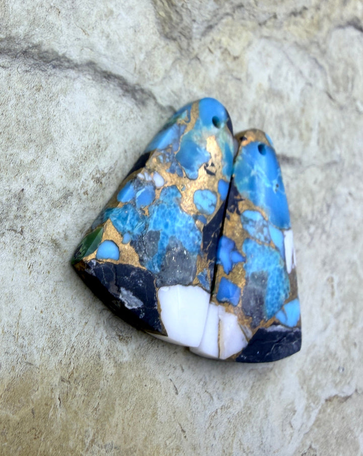 Kingman Turquoise and White Buffalo with Bronze Composite