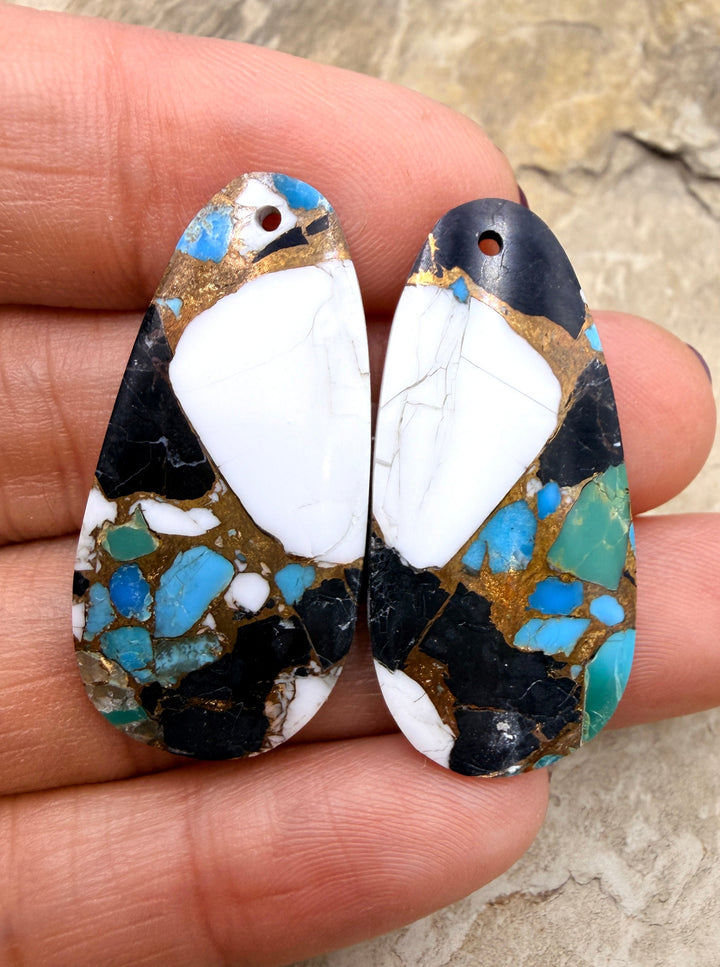 Kingman Turquoise and White Buffalo with Bronze Composite