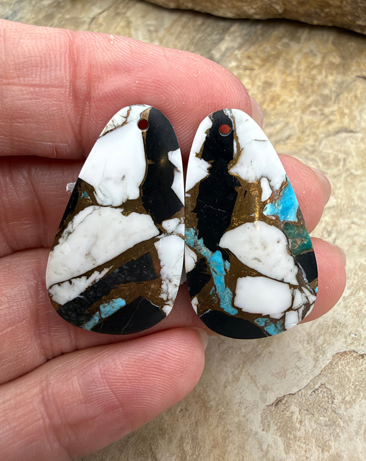 Kingman Turquoise and White Buffalo with Bronze Composite