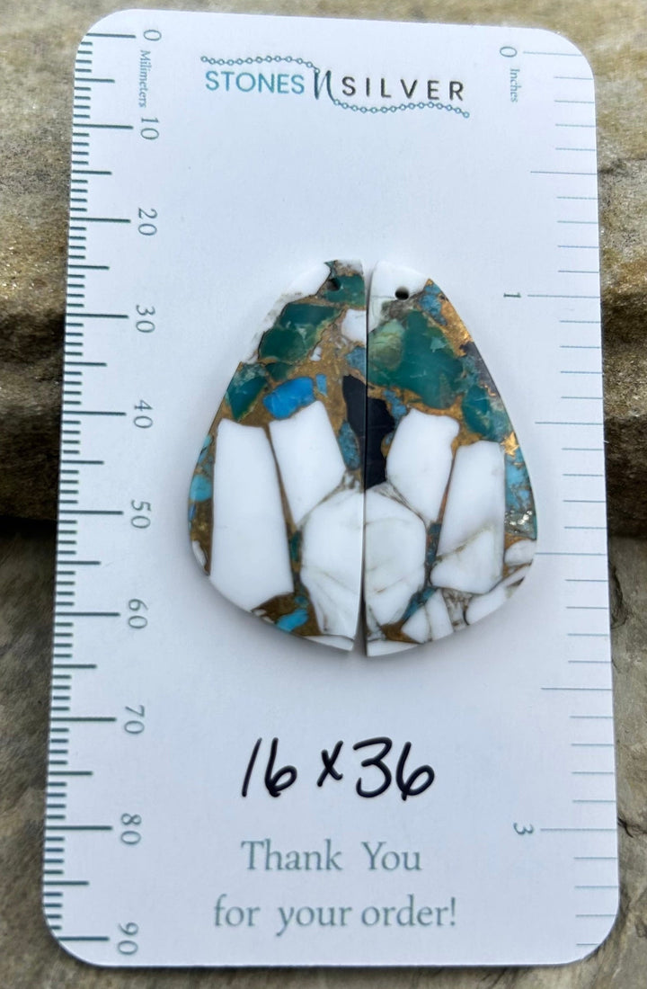 Kingman Turquoise and White Buffalo with Bronze Composite