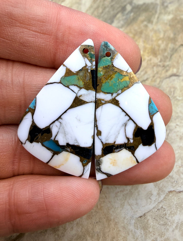 Kingman Turquoise and White Buffalo with Bronze Composite