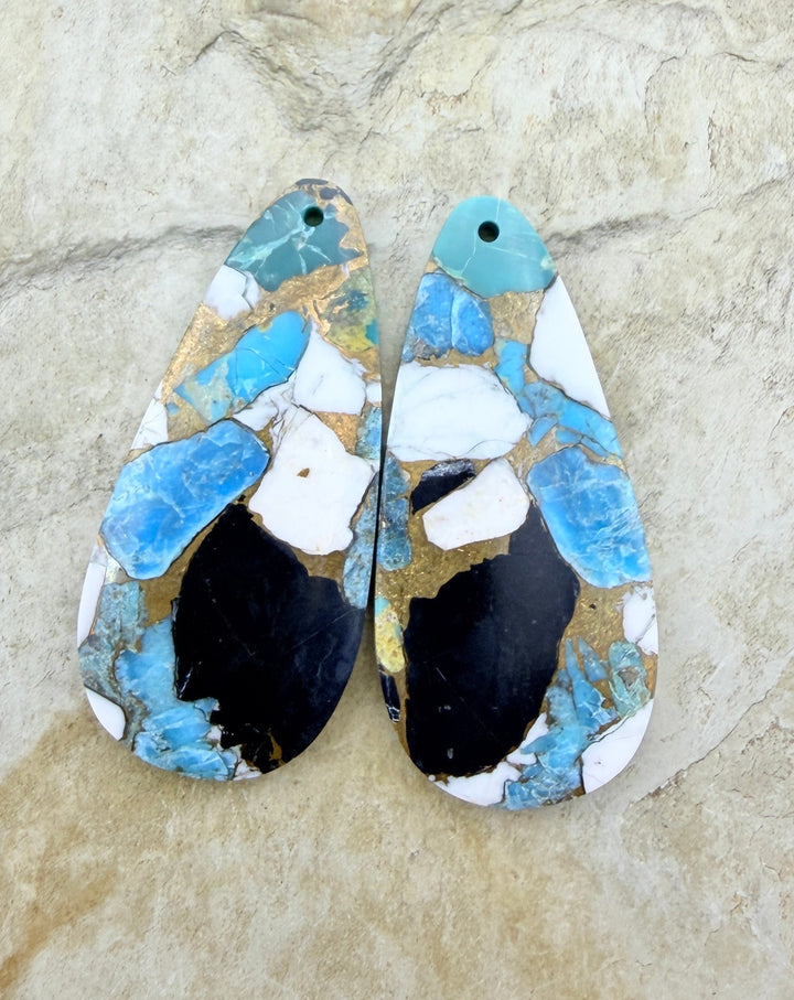 Kingman Turquoise and White Buffalo with Bronze Composite