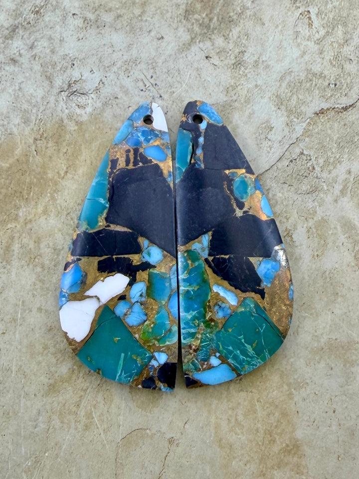 Kingman Turquoise and White Buffalo with Bronze Composite