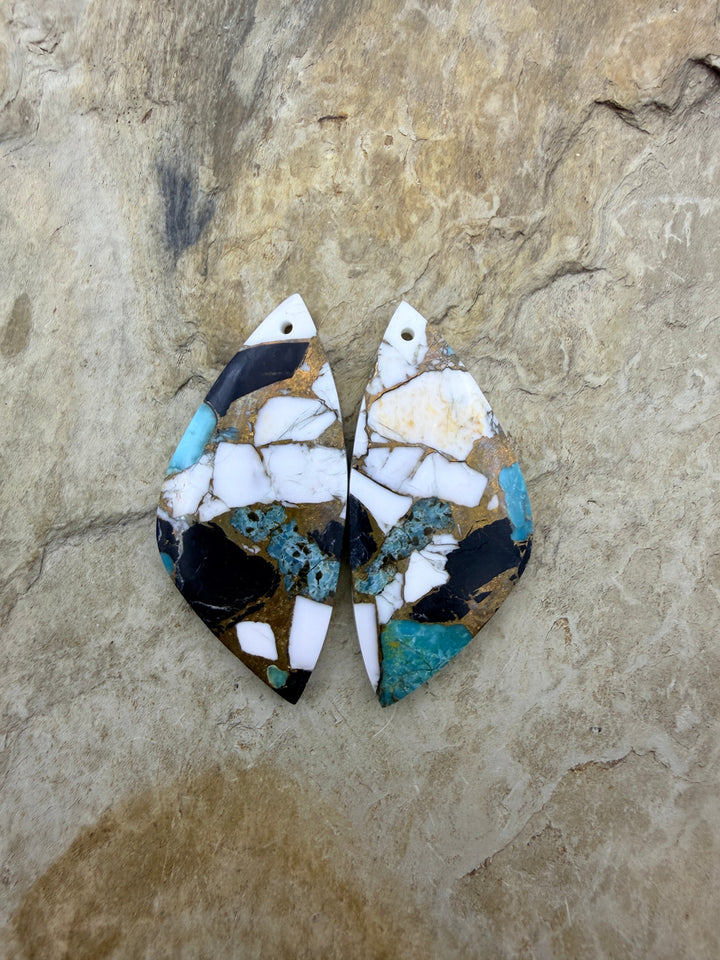 Kingman Turquoise and White Buffalo with Bronze Composite