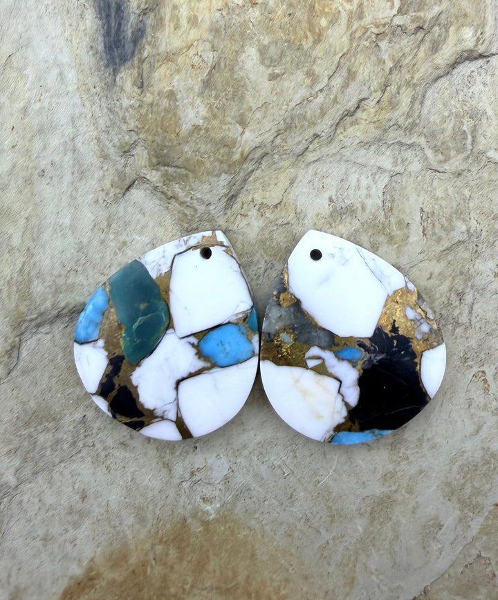 Kingman Turquoise and White Buffalo with Bronze Composite